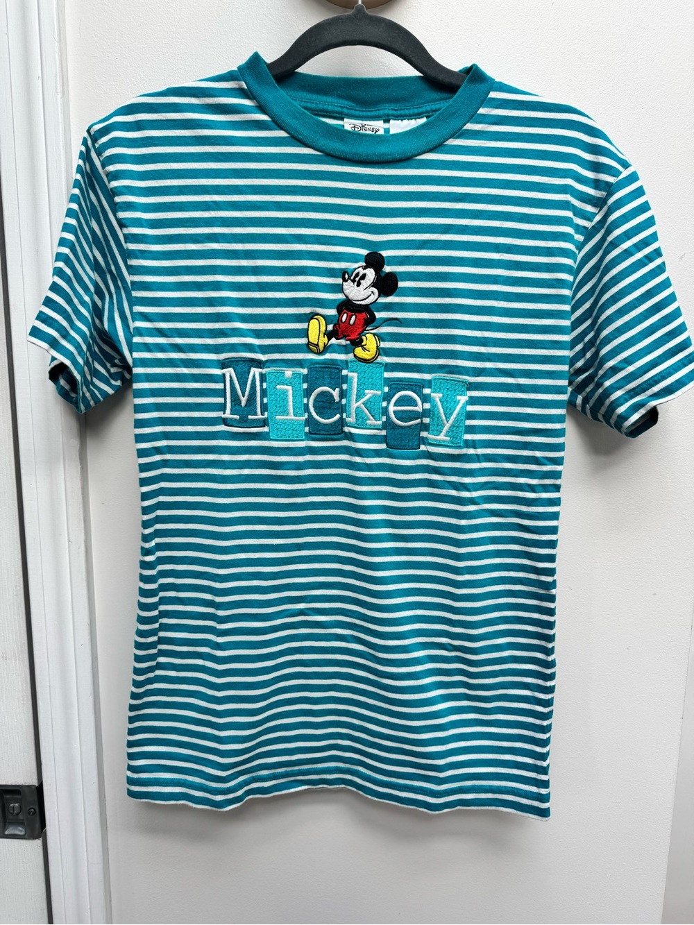 Vintage Mickey Striped Teal T-Shirt